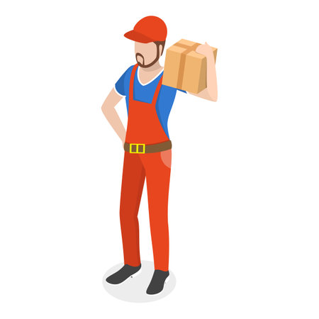 3D Isometric Flat Vector Set of Professions, Specialists in Uniform. Item 5のイラスト素材