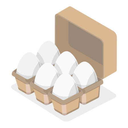 3D Isometric Flat Vector Set of Chicken Eggs, Organic Farm Product. Item 4のイラスト素材