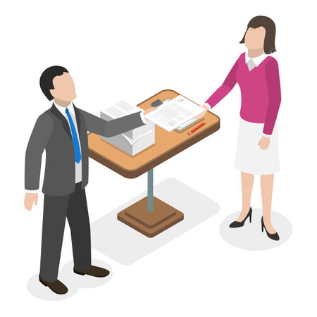 3D Isometric Flat Vector Illustration of Trade Show, Business Expo Presentation. Item 2のイラスト素材