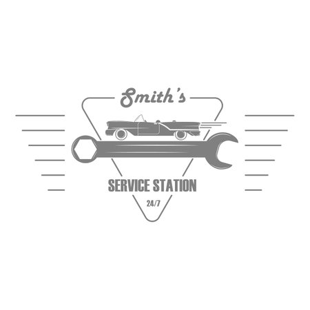 Set of Badges of Car Services: Tire Shop, Car Wash, Service Station, Authorized Car Service. And Separately Some Elements.. Item 8のイラスト素材