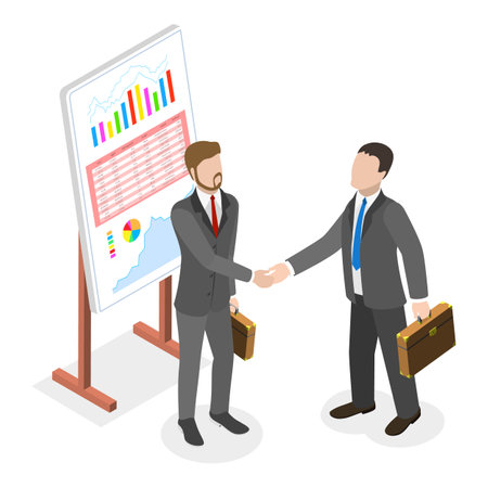 3D Isometric Flat Vector Illustration of Trade Show, Business Expo Presentation. Item 1のイラスト素材