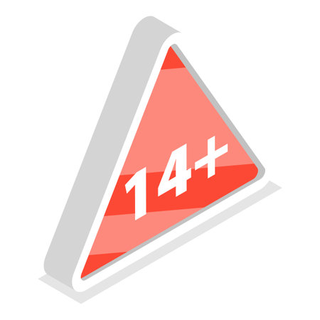 3D Isometric Flat Vector Set of Sensitive Content Signs, Under Age Content.のイラスト素材