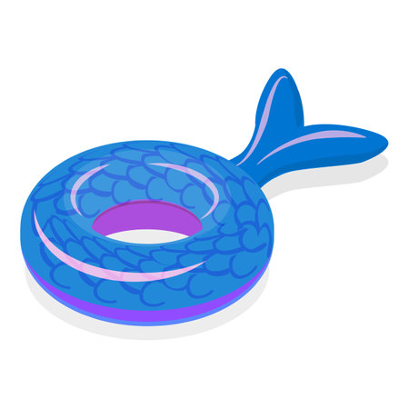 3D Isometric Flat Vector Set of Set Of Rubber Rings, Inflatable Swimming Toys. Item 1のイラスト素材