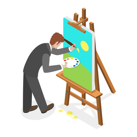 3D Isometric Flat Vector Set of People Hobbies, Favorite Activities and Relaxation. Item 8のイラスト素材