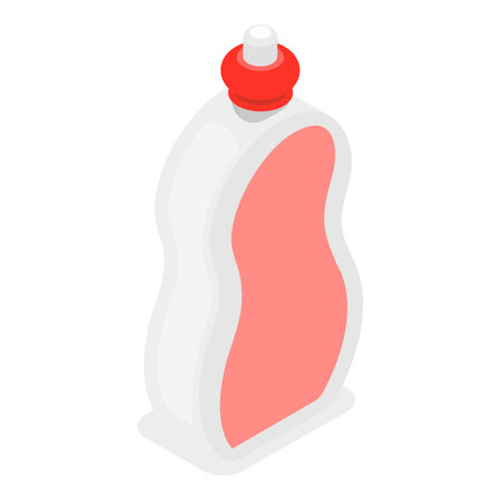 3D Isometric Flat Vector Icon of Detergent Product Plastic Bottles Set, Household Products. Item 5のイラスト素材