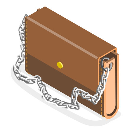 3D Isometric Flat Vector Icon of Handbags Set, Stylish Women Bags. Item 5のイラスト素材