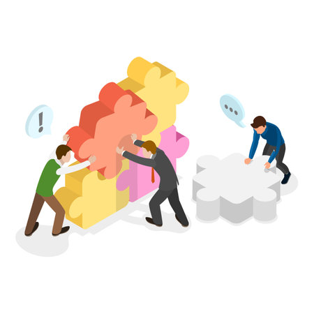 3D Isometric Flat Vector Illustration of Business Strategy, Looking for Opportunity or Competitor Analysis. Item 1のイラスト素材