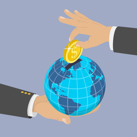 3D Isometric Flat Vector Illustration of International Economy, Global Business Strategy Deploymentのイラスト素材