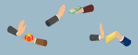 3D Isometric Flat Vector Illustration of Corruption And Venality, Illegal Profitのイラスト素材