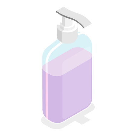3D Isometric Flat Vector Icon of Detergent Product Plastic Bottles Set, Household Products. Item 7のイラスト素材
