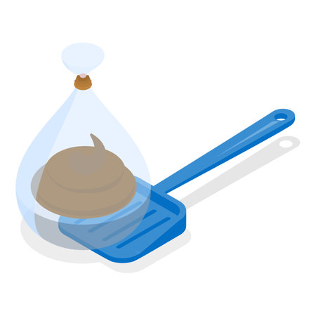 3D Isometric Flat Vector Illustration of Pet Care, Dog Poo Clean Up.のイラスト素材