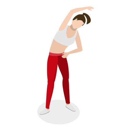 3D Isometric Flat Vector Illustration of Yoga Exercises, Physical and Spiritual Practice. Item 4のイラスト素材