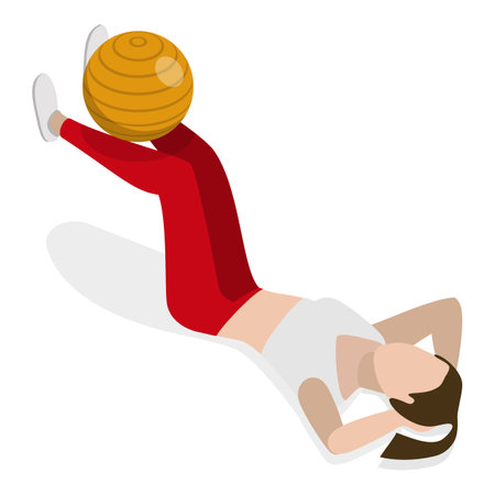 3D Isometric Flat Vector Illustration of Yoga Exercises, Physical and Spiritual Practice. Item 6のイラスト素材