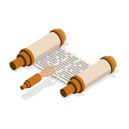 3D Isometric Flat Vector Set of Jewish Symbolism, Religious Items. Item 6のイラスト素材