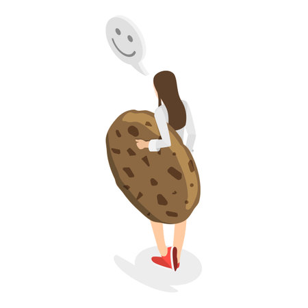 3D Isometric Flat Vector Illustration of Sweet Snacks, Enjoying Fresh Confectionery. Item 1のイラスト素材