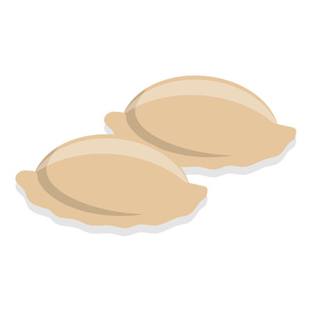 3D Isometric Flat Vector Set of Dumplings, Dim Sum, Asian Food. Item 2のイラスト素材