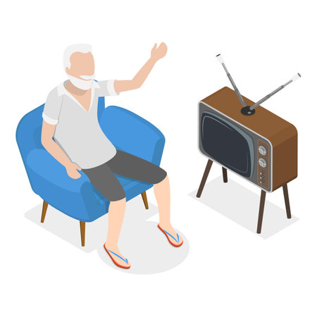 3D Isometric Flat Vector Illustration of Senior Activities, Elderly People Hobbies. Item 2のイラスト素材