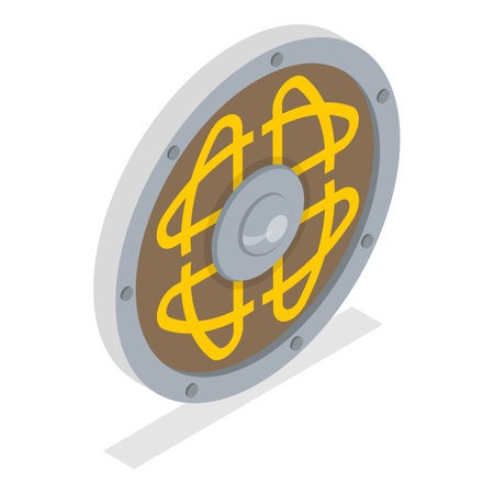3D Isometric Flat Vector Set of Vikings Simbols, Scandinavian Warriors Equipment. Item 6のイラスト素材