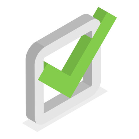 3D Isometric Flat Vector Set of Approved Checkmarks, Premium Quality Mark, Mission Accomplished. Item 2のイラスト素材