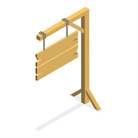 3D Isometric Flat Vector Set of Signboard Collection, Wooden Billboards. Item 1のイラスト素材