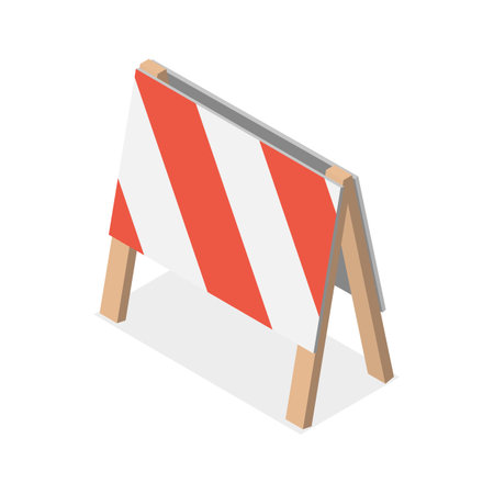 3D Isometric Flat Vector Set of Traffic Road Barriers , Roadblocks and Barricades. Item 1のイラスト素材