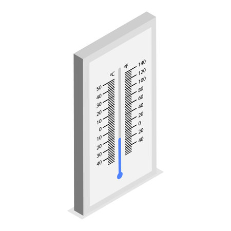 3D Isometric Flat Vector Set of Thermometers, Measuring Temperature Indoor, Outdoor, Health Control....
