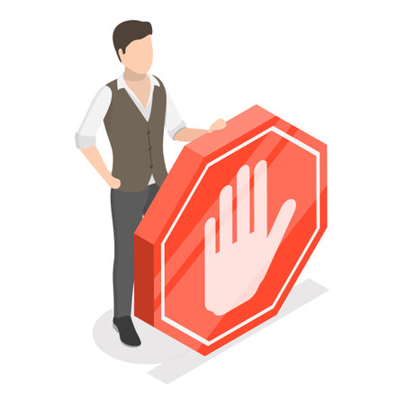 3D Isometric Flat Vector Illustration of Discrimination, Prejudice and Inequality. Item 6のイラスト素材