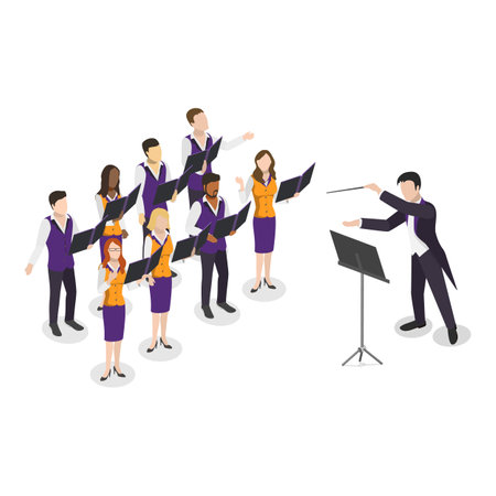 3D Isometric Flat Vector Set of Opera Scenes, Theater and Entertainment. Item 5のイラスト素材
