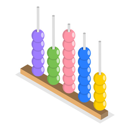 3D Isometric Flat Vector Set of Abacuses, Mathematics Calculator, Math Learning. Item 2のイラスト素材