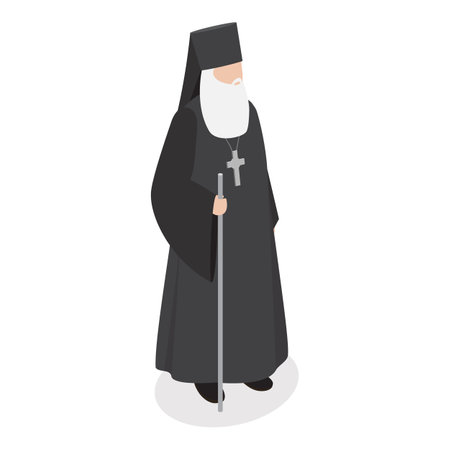 3D Isometric Flat Vector Set of Religious Leaders, Character Dressed in Classical Robes.のイラスト素材