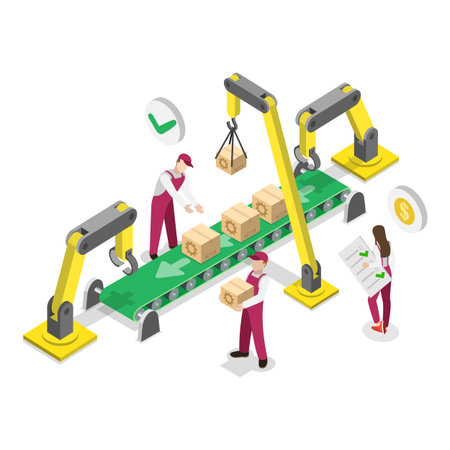 3D Isometric Flat Vector Illustration of Trading Strategies, Business Models.のイラスト素材