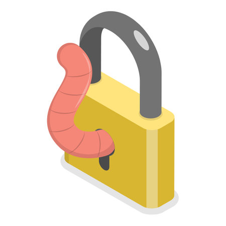 3D Isometric Flat Vector Set of Hacker Icons, Cyber Crime. Item 7のイラスト素材