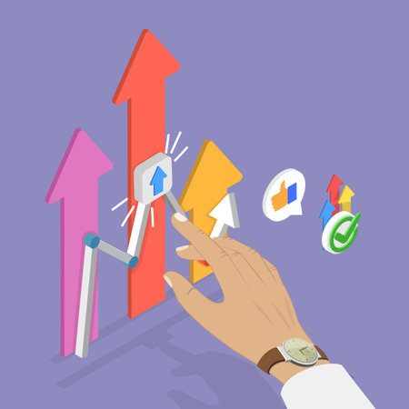 3D Isometric Flat Vector Illustration of Business Chart, Data and Statisticのイラスト素材
