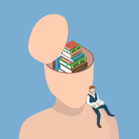 3D Isometric Flat Vector Illustration of Personal Development, Lifelong Learningのイラスト素材