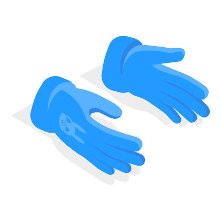 3D Isometric Flat Vector Set of Gloves, Oven Mitt and Potholder.のイラスト素材
