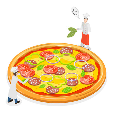 3D Isometric Flat Vector Illustration of Various Dishes, Different Food Set.のイラスト素材