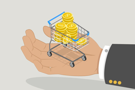 3D Isometric Flat Vector Illustration of Bargain Business Deal, Asset Investmentのイラスト素材