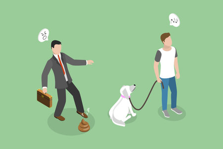 3D Isometric Flat Vector Illustration of Dog Poop, Stepping on Dog Turdのイラスト素材