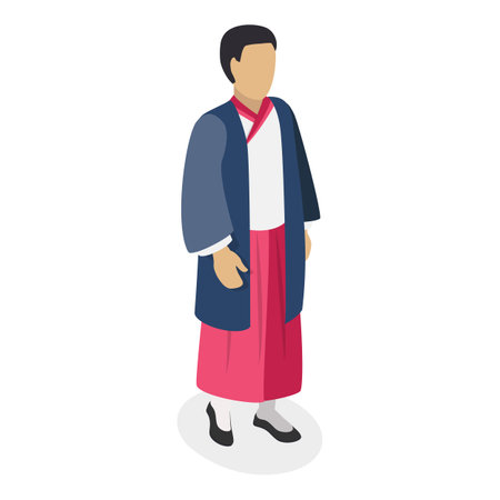 3D Isometric Flat Vector Set of Japan Collection, Ancient Culture Items. Item 4のイラスト素材