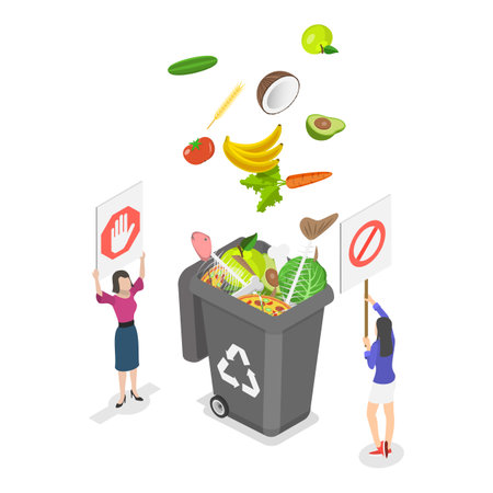 3D Isometric Flat Illustration of Sustainability Waste Management, Organic and Ecological Lifestyle. Item 3のイラスト素材