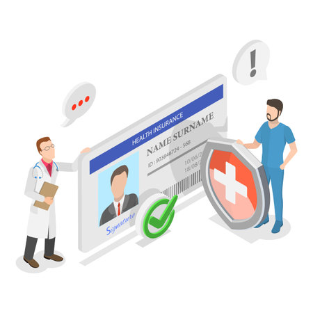 3D Isometric Flat Illustration of Health Insurance Scene Set, Medicine and Healthcare. Item 2のイラスト素材