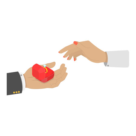 3D Isometric Flat Illustration of Wedding Ring , Marriage Proposal. Item 1のイラスト素材