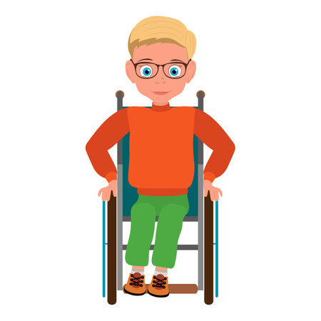 Vector Illustration of Cute Smiling Kid Girl, Cartoon Character Set For Animation, Various Views, Poses and Gestures. Item 1のイラスト素材