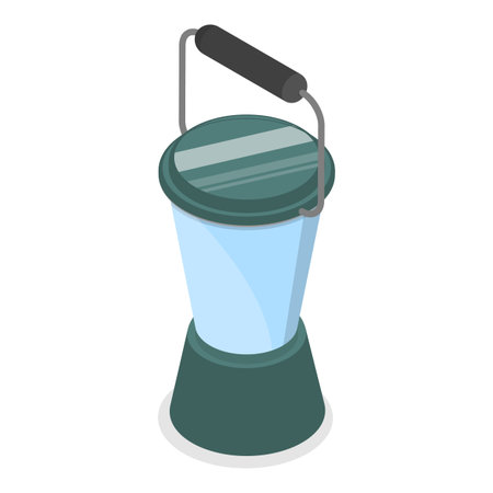 3D Isometric Flat Vector Set of Flashlights, Portable, Hand-held, Pocket and Head electric. Item 3のイラスト素材