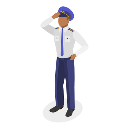 3D Isometric Flat Vector Set of Airport Staff, Group of Airline Employees. Item 10のイラスト素材