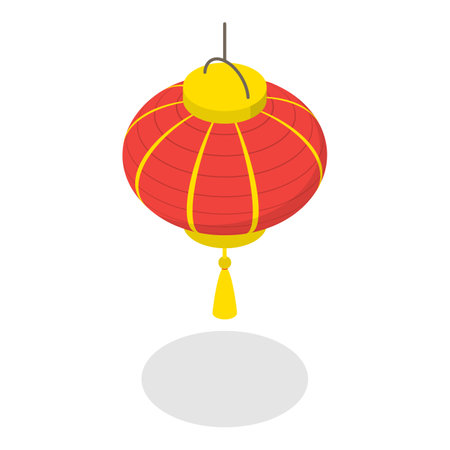 3D Isometric Flat Vector Set of Japanese Or Chinese Lanterns, Asian Holiday Elements. Item 2のイラスト素材