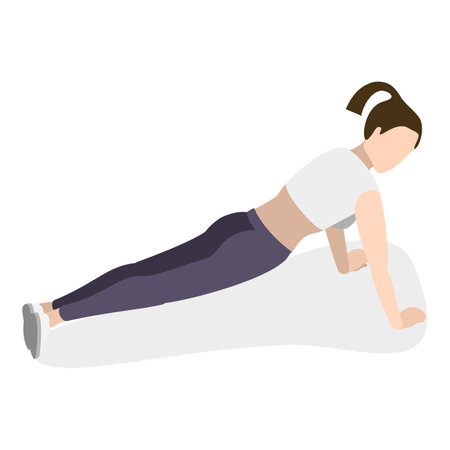 3D Isometric Flat Vector Illustration of ABS Workout For Women, Abdominal Training. Item 2のイラスト素材
