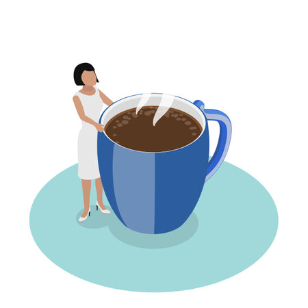 3D Isometric Flat Vector Illustration of Bad Addictions, Obsessed and Addicted People.のイラスト素材