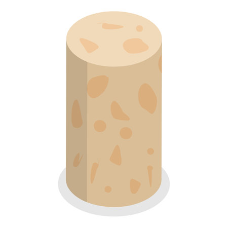 3D Isometric Flat Vector Set of Wine Corks, Stopper Caps.のイラスト素材
