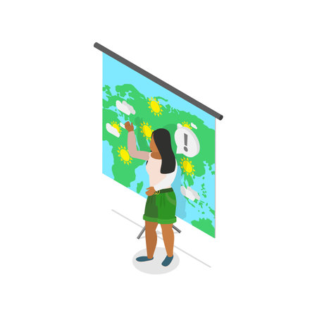 3D Isometric Flat Vector Illustration of Mass Media, TV Breaking News.のイラスト素材